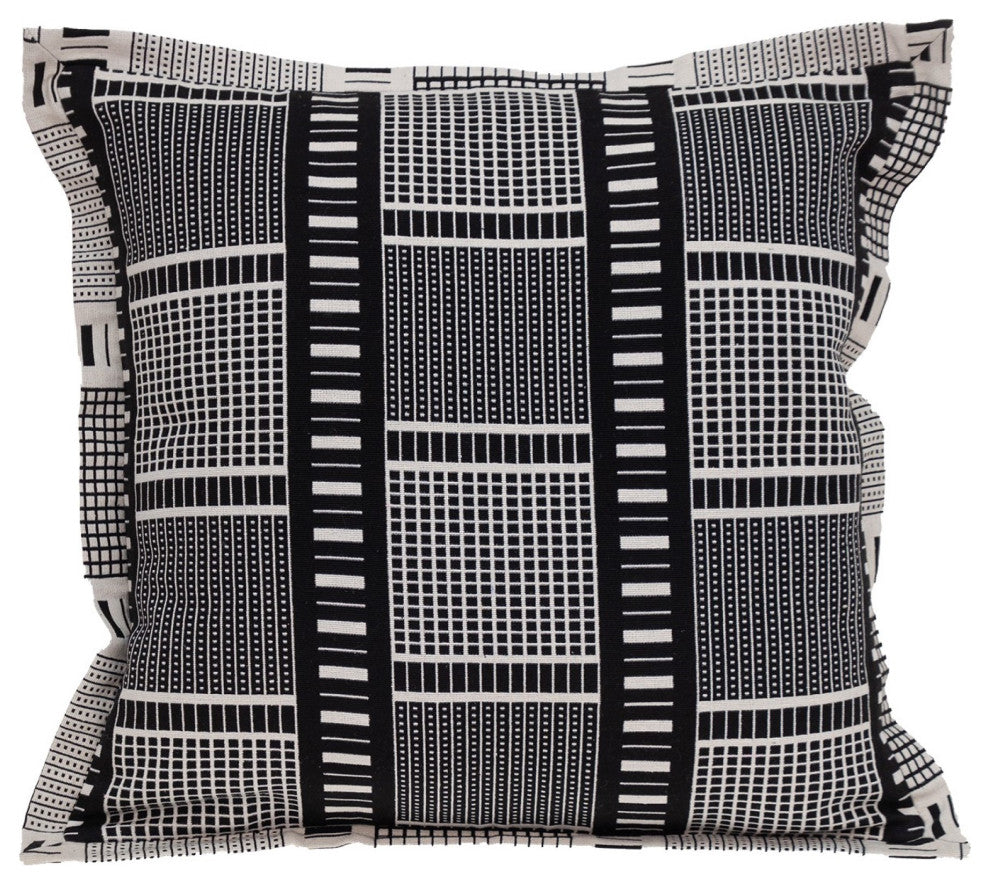 Black and White Abstract Stripes Throw Pillow