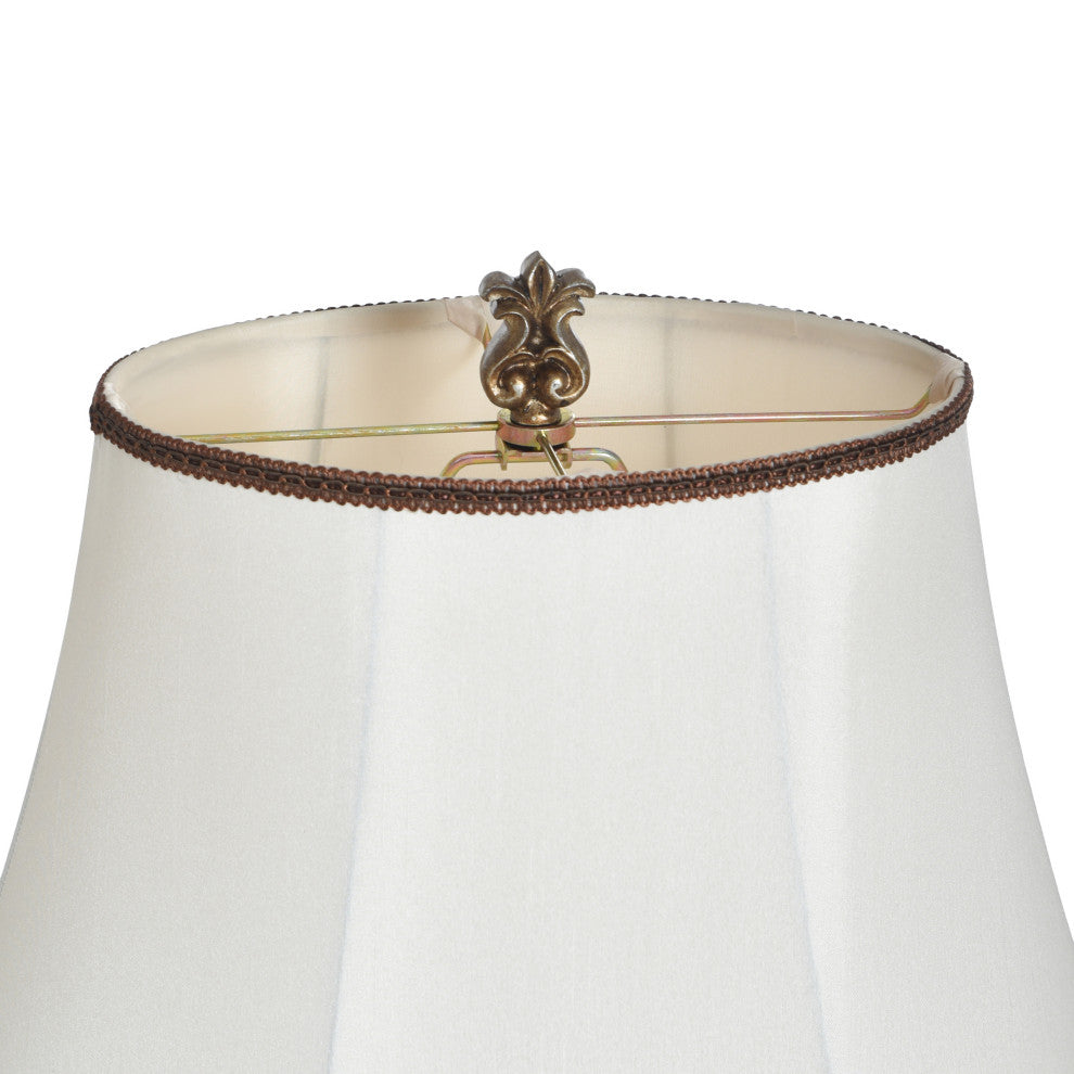 Magonia Table Lamp With Golden Accents and Round Bell Trimmed Shade