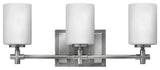 Hinkley Laurel Medium Three Light Vanity, Brushed Nickel