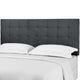 Modern Designer Full and Queen Size Tufted Headboard, Velvet Fabric, Grey Gray