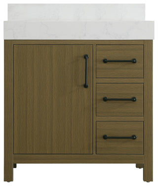 Home Living 32" Single Bathroom Vanity, Chestnut Brown With Backsplash