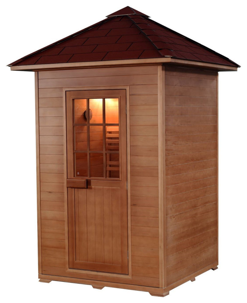 Eagle 2 Person Outdoor Traditional Sauna, Electric 4.5 kw Harvia Heater