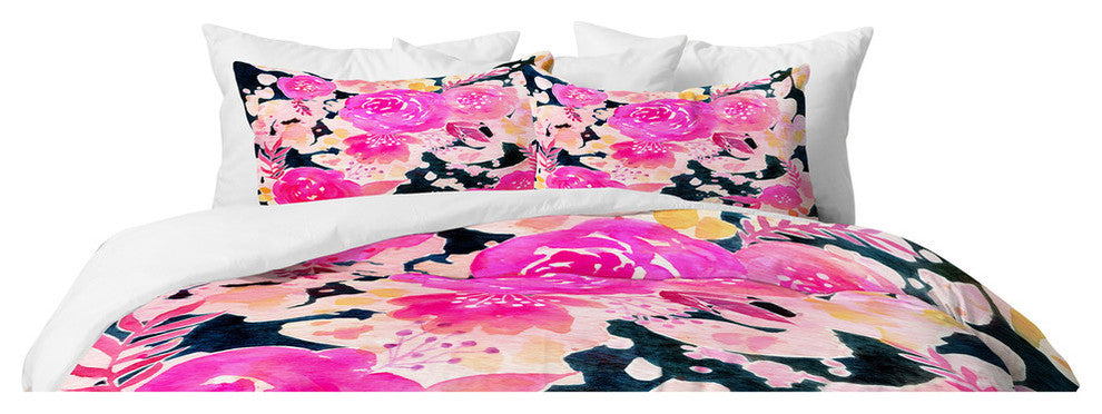 Deny Designs Stephanie Corfee Pink In The Dark Duvet Cover Set