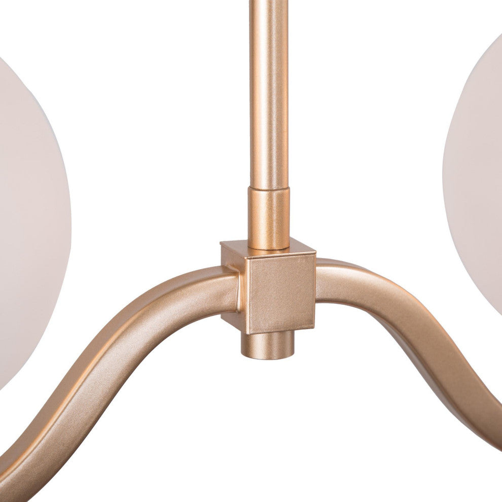LALUZ 30-in Gold and Frosted Glass Modern Linear Kitchen Island Lighting