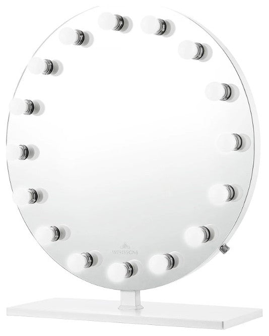 Monarch Plus Vanity Mirror, White, Led Globe Bulbs