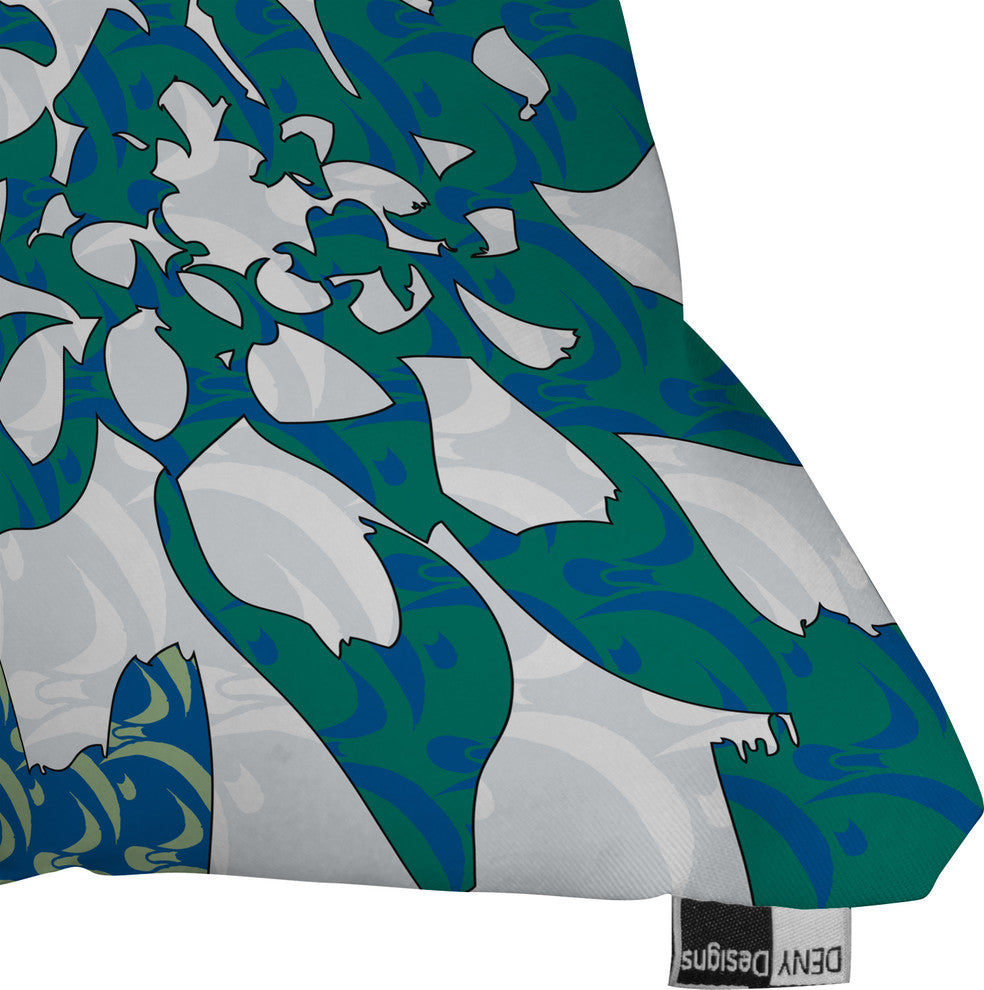Deny Designs Karen Harris Constance In Blue Blossom Outdoor Throw Pillow