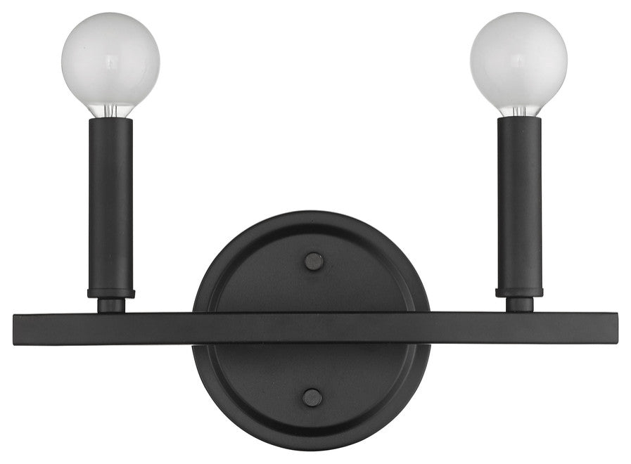 Two Light Matte Black Wall Sconce