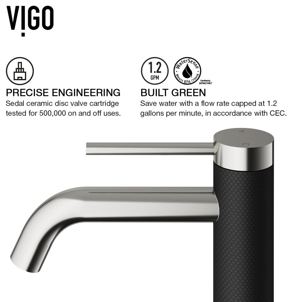 VIGO Lexington 10" H Single Handle Single Hole Bathroom Vessel Faucet, Brushed Nickel