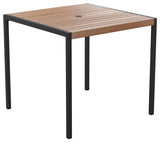 Lark Outdoor Dining Table With With Umbrella Holder Hole, Teak