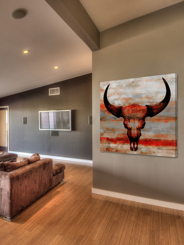 "Red Skull" Fine Art Canvas Print, 48"x48"