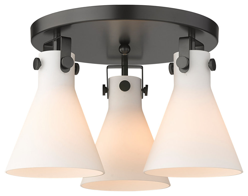 Innovations Newton Cone 3 18" Flush Mount Matte Black