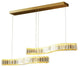 Induno Olona | Modern Crystal S-shaped LED Chandelier for Living Room, Gold, Cool Light