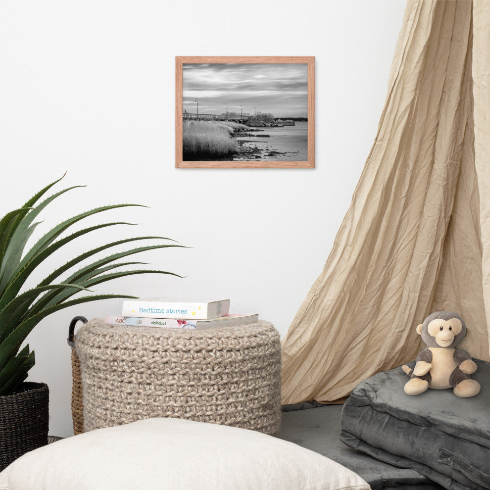 Historic New Castle 2 Coastal Landscape Framed Photo Paper Wall Art Prints, Red Oak, 11" X 14"