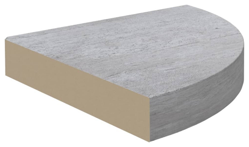 vidaXL Wall Corner Shelves Wall Floating Corner Shelf 2 Pcs Concrete Gray MDF