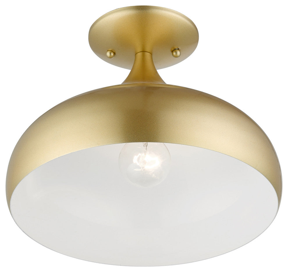 Livex Lighting 1 Light Soft Gold Semi-Flush Mount