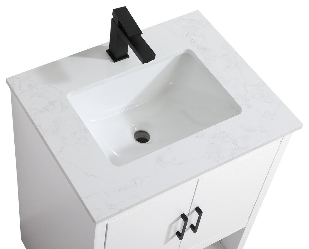 Home Living 24" Single Bathroom Vanity, White