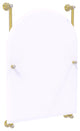 Carolina Crystal Arched Top Frameless Rail Mounted Mirror, Satin Brass