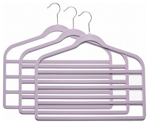Slim-Line Lavender Multi Pant Hanger, Set of 3