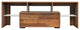 Walnut TV Stand with LED RGB Lights Flat Screen Particle Board TV Cabinet