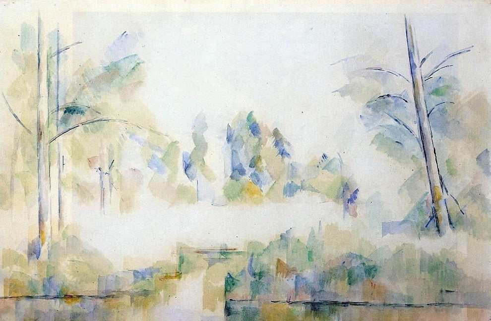 Paul Cezanne Trees by the Water - 18" x 27" Premium Canvas Print