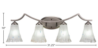 Zilo 4 Light Bath Bar, 5.5" Fluted Frosted Crystal Glass