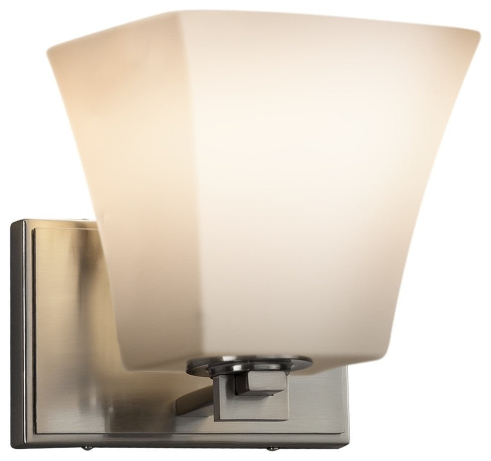 Fusion Era, Wall Sconce, Square Flared, Nickel, Opal, LED