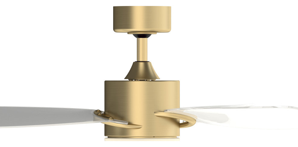 SculptAire, 52" Brushed Satin Brass With Clear Blades and LED Light