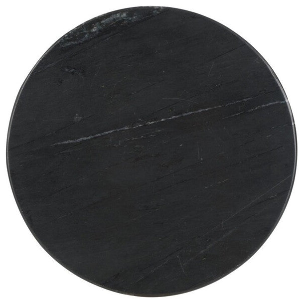 Safavieh Couture Valentia Round Marble Accent Table, Black