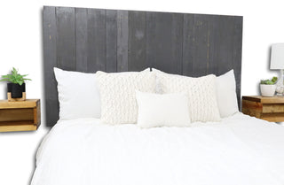 Handcrafted Headboard, Hanger Style, Gray, Full