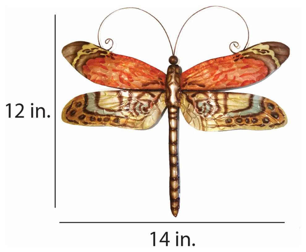 Dragonfly Wall Decor Red Multi Color