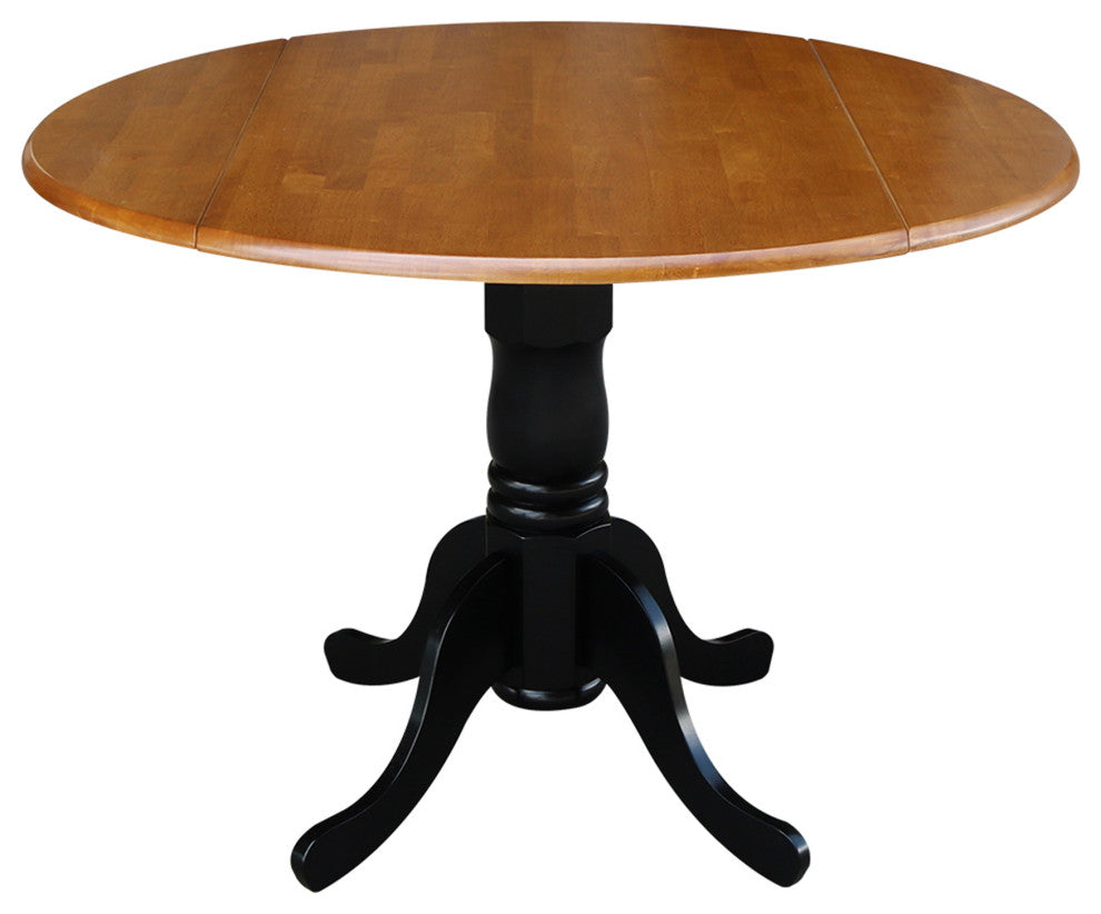 42"Dual Drop Leaf Dining Table with 2 Ladder Back Dining Chairs