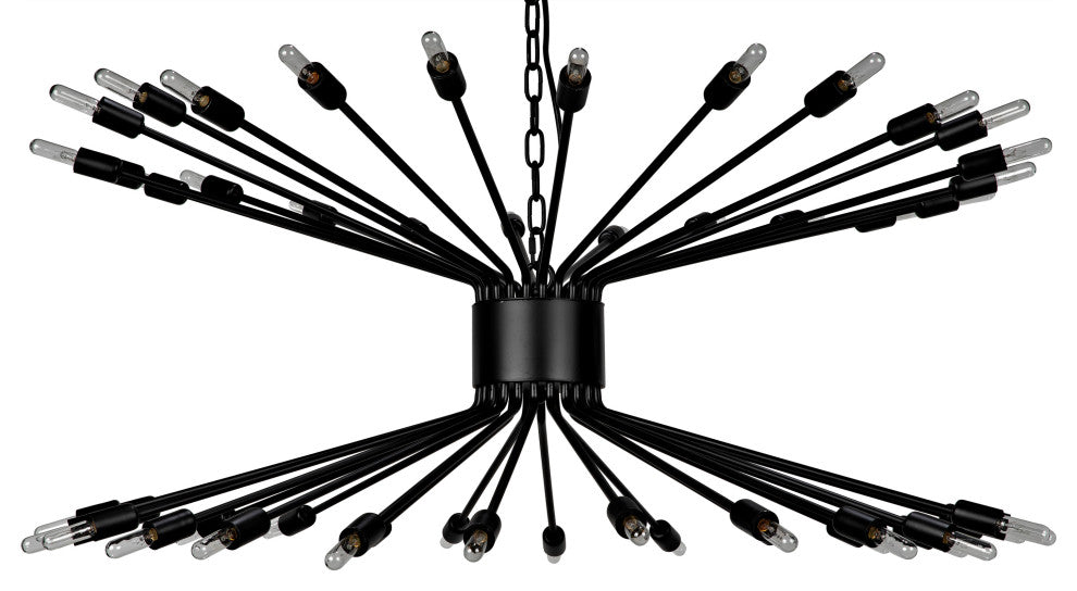 Lampberto Chandelier, Black Steel