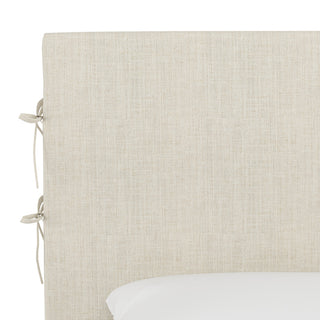 Bern Queen Slipcover Bed With Ties, Linen Talc