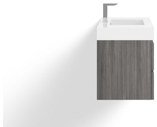 Boutique Bath Vanity, Vulcan Ash Gray, 36", Single Sink, Wall Mount