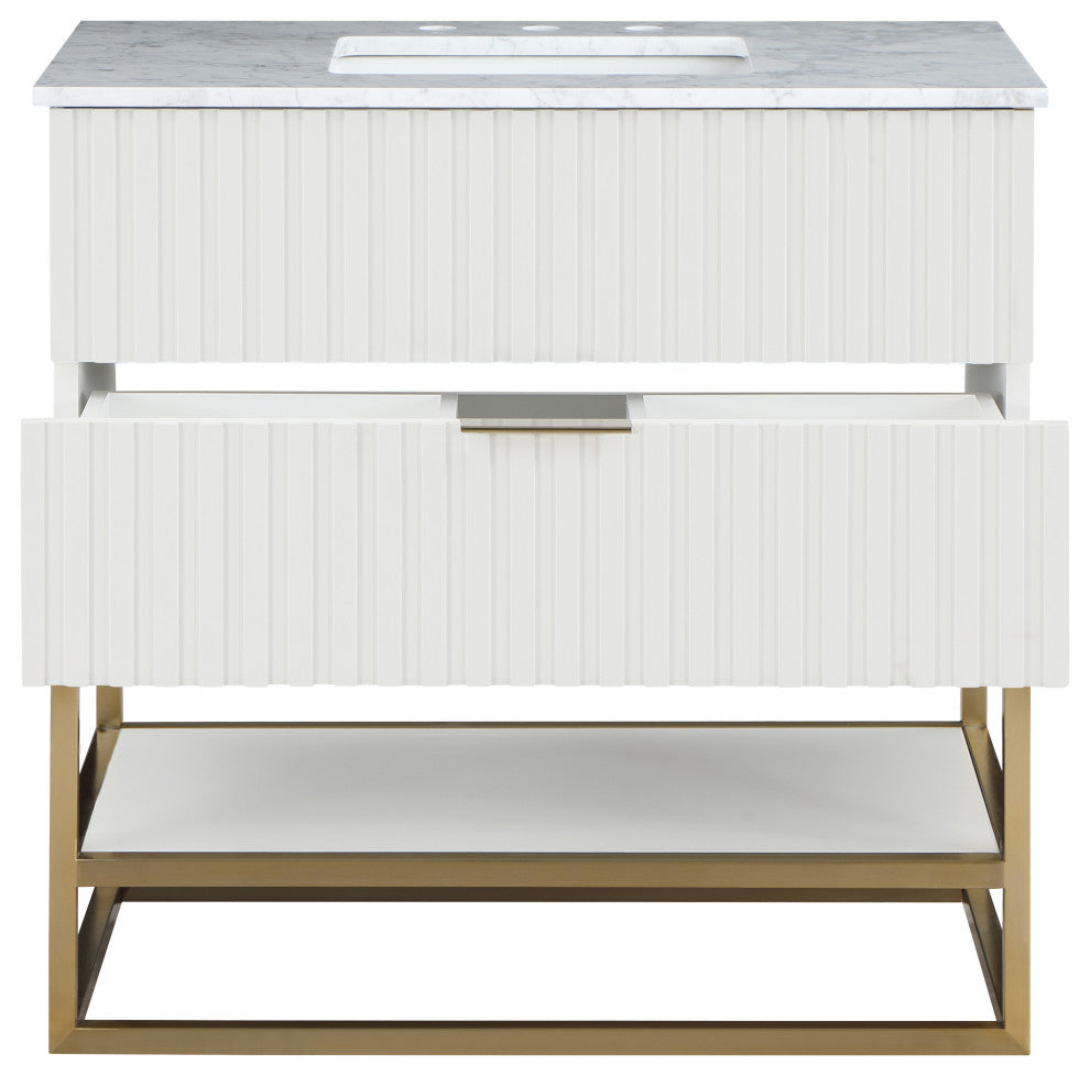 Monad Bathroom Vanity, White, 36" Wide