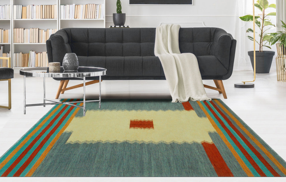 Winchester Kilim Kitwana Beige/Gray Rug, 6'8x9'9