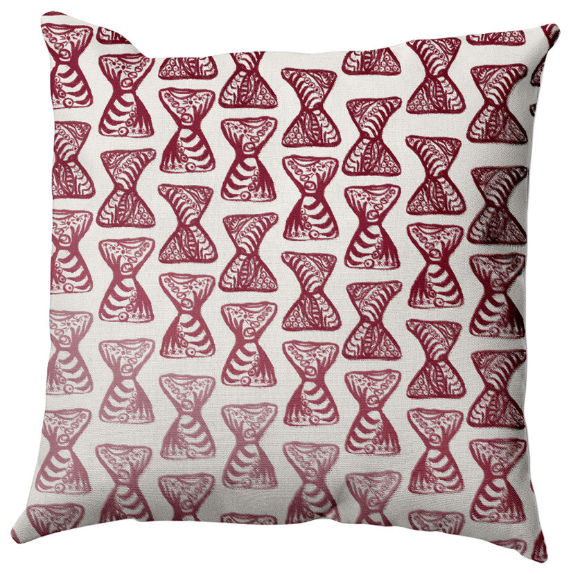 Ombre Bongo Pillow, Red, 18"x18"