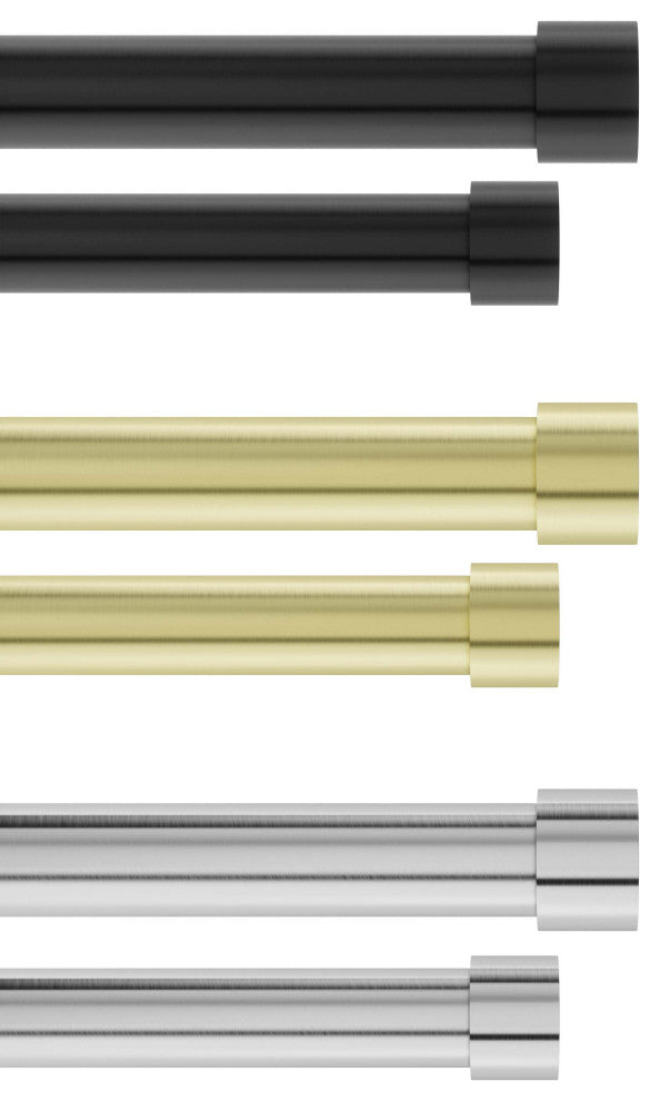 Umbra Cappa 1" Double Curtain Rod, 120-180", Brushed Black