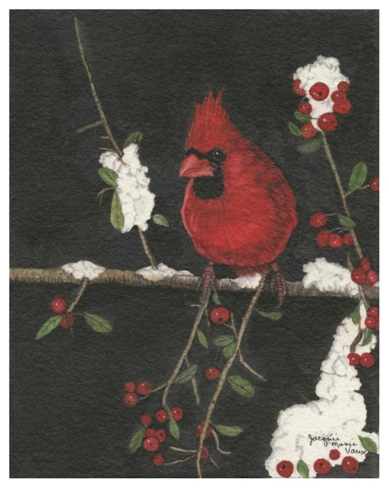 "The Cardinal" Digital Paper Print by Jacquie Vaux, 18"x22"