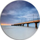 Long Concrete Pier Into Sea, Sea Bridge Round Wall Art, 11"