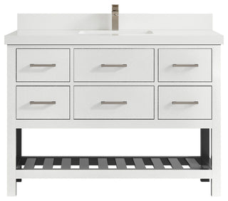 Parker 48 Single Sink Bath Vanity in White 2" White Quartz
