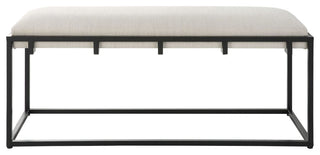 Uttermost 23674 Paradox 47"W Contemporary Iron Framed Upholstered - White /