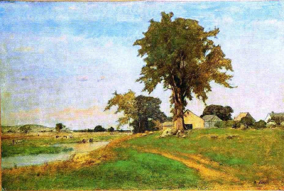 George Inness Old Elm at Medfield, 18"x27" Gallery Wrapped Canvas Print