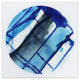 "Blue Stripes" Abstract Wall Art Frameless Free Floating Tempered Glass Panel