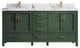 Malibu 72 Double Sink Bath Vanity in Lafayette Green 2" Viola Night