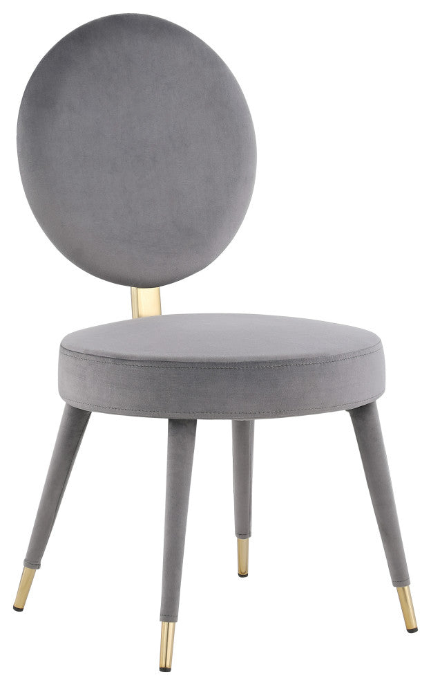 Brandy Velvet Upholstered Dining Chair, Set of 2, Gray
