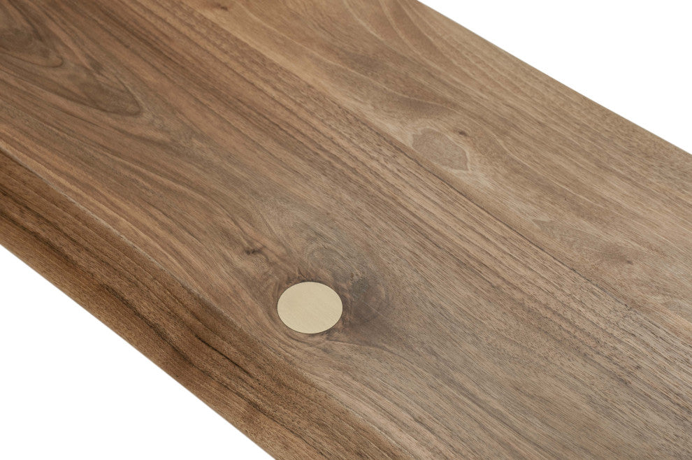 Walnut Coffee Table with Cast Aluminium Legs 55"x16"x13"