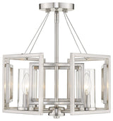 Golden Lighting 6068-SF Marco 4 Light 16"W Semi-Flush Ceiling - Pewter