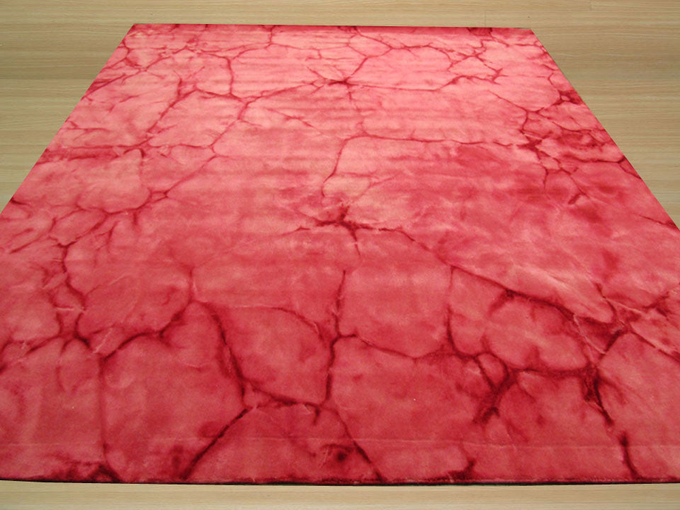Handmade Wool Pink Contemporary Abstract Dip Dyed Rug, 5'x8'