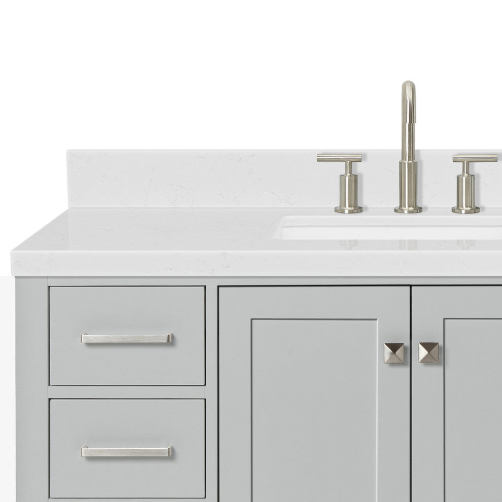 Ariel Cambridge 48" Single Rectangle Sink Vanity, Carrara Quartz